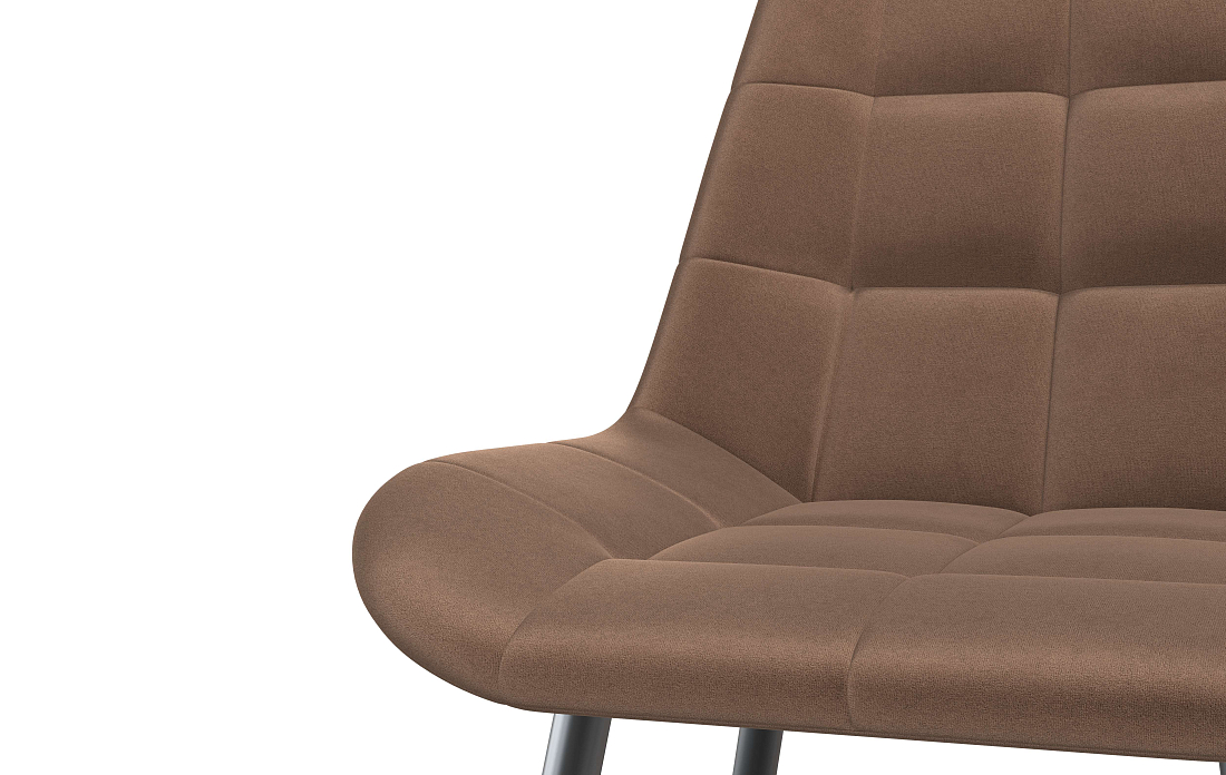 Кварта К / стул велюр конфетти корица/Цвет металл черный